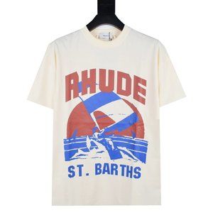 Rhude Summer Sailing Slogan Printed Short Sleeve T-Shirt